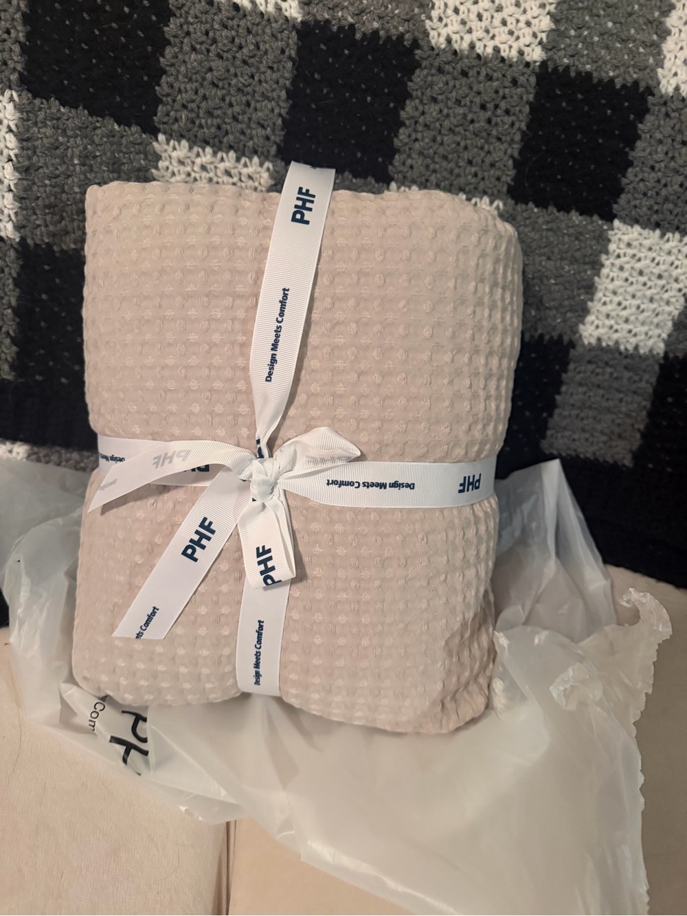 Soft Waffle Weave Duvet Cover in Light Cream